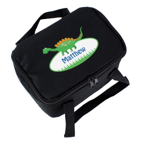 Personalised Dinosaur Black Lunch Bag £14.99